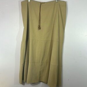 Sueded polyester Dress Barn, 16, tan flared maxi skirt